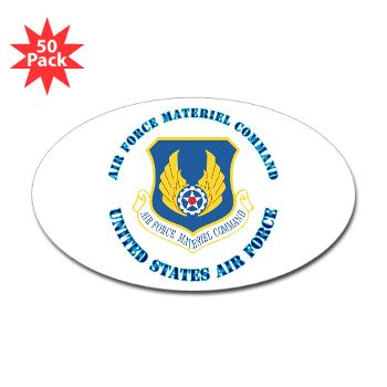 AFMC - M01 - 01 - Air Force Materiel Command with Text - Sticker (Oval 50 pk)
