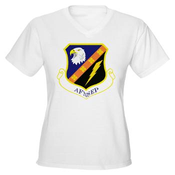 AFNSEP - A01 - 04 - Air Force National Security Emergency Preparedness with Text - Women's V-Neck T-Shirt