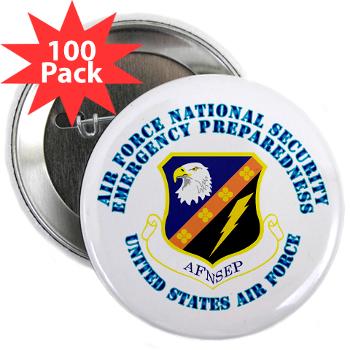 AFNSEP - M01 - 01 - Air Force National Security Emergency Preparedness with Text - 2.25" Button (100 pack)