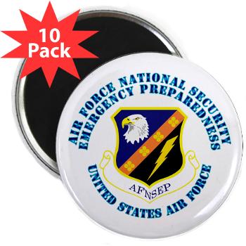 AFNSEP - M01 - 01 - Air Force National Security Emergency Preparedness with Text - 2.25" Magnet (10 pack)