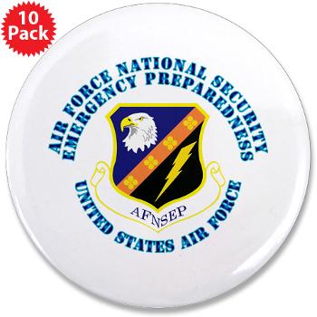 AFNSEP - M01 - 01 - Air Force National Security Emergency Preparedness with Text - 3.5" Button (10 pack)