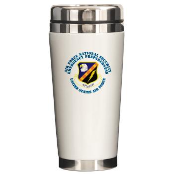 AFNSEP - M01 - 03 - Air Force National Security Emergency Preparedness with Text - Ceramic Travel Mug - Click Image to Close