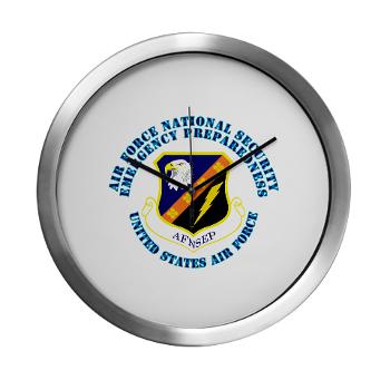 AFNSEP - M01 - 03 - Air Force National Security Emergency Preparedness with Text - Modern Wall Clock