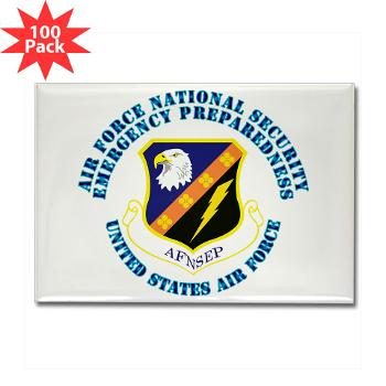 AFNSEP - M01 - 01 - Air Force National Security Emergency Preparedness with Text - Rectangle Magnet (100 pack)