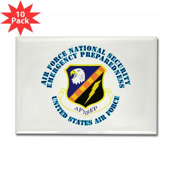 AFNSEP - M01 - 01 - Air Force National Security Emergency Preparedness with Text - Rectangle Magnet (10 pack)