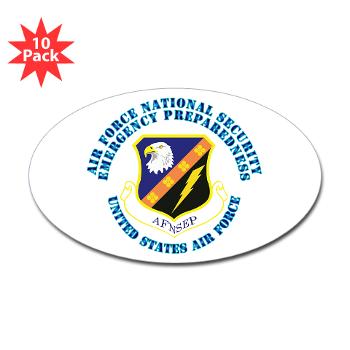 AFNSEP - M01 - 01 - Air Force National Security Emergency Preparedness with Text - Sticker (Oval 10 pk)