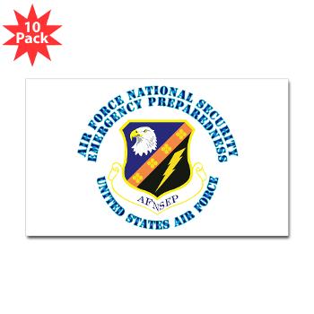 AFNSEP - M01 - 01 - Air Force National Security Emergency Preparedness with Text - Sticker (Rectangle 10 pk)