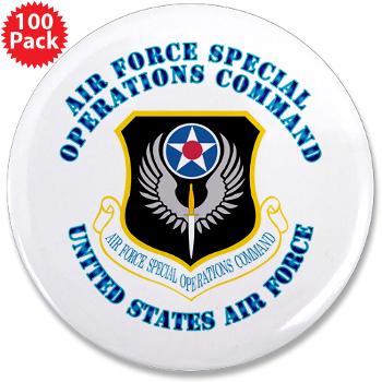 AFSOC - M01 - 01 - Air Force Special Operations Command with Text - 3.5" Button (100 pack)