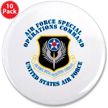 AFSOC - M01 - 01 - Air Force Special Operations Command with Text - 3.5" Button (10 pack)