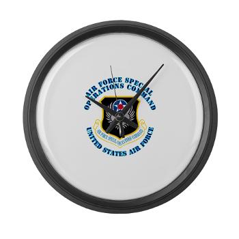 AFSOC - M01 - 03 - Air Force Special Operations Command with Text - Large Wall Clock