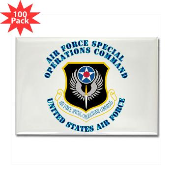AFSOC - M01 - 01 - Air Force Special Operations Command with Text - Rectangle Magnet (100 pack)