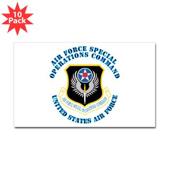 AFSOC - M01 - 01 - Air Force Special Operations Command with Text - Sticker (Rectangle 10 pk)