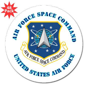 AFSPC - M01 - 01 - Air Force Space Command with Text - 3" Lapel Sticker (48 pk)