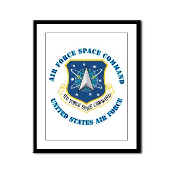 AFSPC - M01 - 02 - Air Force Space Command with Text - Framed Panel Print