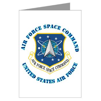 AFSPC - M01 - 02 - Air Force Space Command with Text - Greeting Cards (Pk of 20)