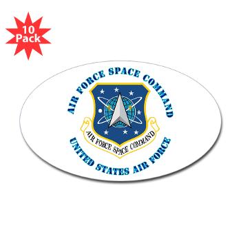 AFSPC - M01 - 01 - Air Force Space Command with Text - Sticker (Oval 10 pk)