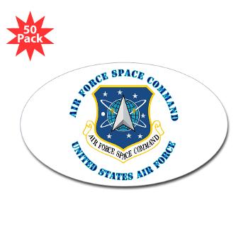 AFSPC - M01 - 01 - Air Force Space Command with Text - Sticker (Oval 50 pk)