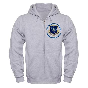 AFSPC - A01 - 03 - Air Force Space Command with Text - Zip Hoodie