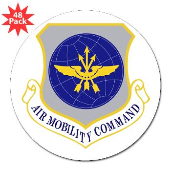 AMC - M01 - 01 - Air Mobility Command - 3" Lapel Sticker (48 pk)