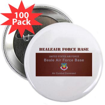 BAFB - M01 - 01 - Beale Air Force Base with Text - 2.25" Button (100 pack)