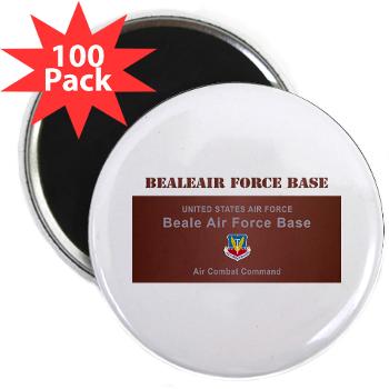 BAFB - M01 - 01 - Beale Air Force Base with Text - 2.25" Magnet (100 pack)