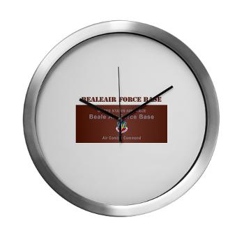 BAFB - M01 - 03 - Beale Air Force Base with Text - Modern Wall Clock