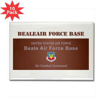 BAFB - M01 - 01 - Beale Air Force Base with Text - Rectangle Magnet (10 pack)