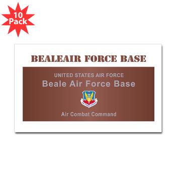 BAFB - M01 - 01 - Beale Air Force Base with Text - Sticker (Rectangle 10 pk)