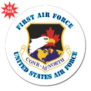 FAF - M01 - 01 - First Air Force with Text - 3" Lapel Sticker (48 pk)
