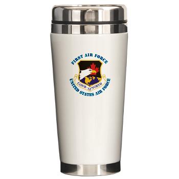 FAF - M01 - 03 - First Air Force with Text - Ceramic Travel Mug
