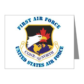 FAF - M01 - 02 - First Air Force with Text - Note Cards (Pk of 20)