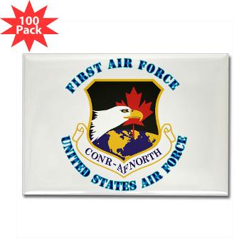 FAF - M01 - 01 - First Air Force with Text - Rectangle Magnet (100 pack)