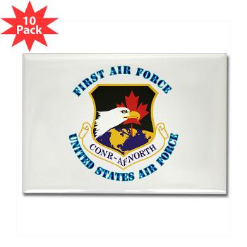 FAF - M01 - 01 - First Air Force with Text - Rectangle Magnet (10 pack)