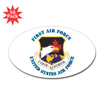FAF - M01 - 01 - First Air Force with Text - Sticker (Oval 50 pk)