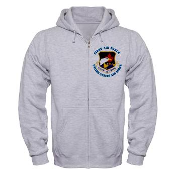 FAF - A01 - 03 - First Air Force with Text - Zip Hoodie