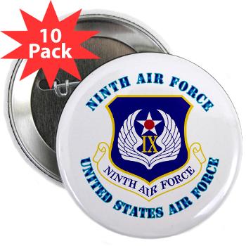 NAF - M01 - 01 - Ninth Air Force with Text - 2.25" Button (10 pack)