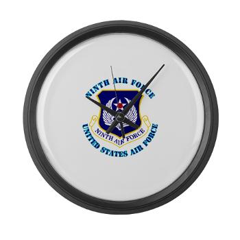 NAF - M01 - 03 - Ninth Air Force with Text - Large Wall Clock