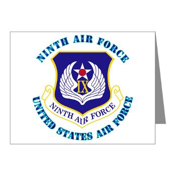 NAF - M01 - 02 - Ninth Air Force with Text - Note Cards (Pk of 20)