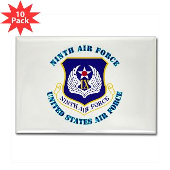 NAF - M01 - 01 - Ninth Air Force with Text - Rectangle Magnet (10 pack)