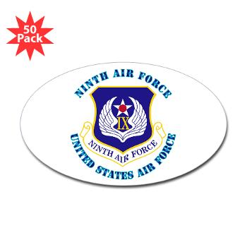 NAF - M01 - 01 - Ninth Air Force with Text - Sticker (Oval 50 pk)