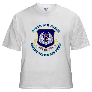 NAF - A01 - 04 - Ninth Air Force with Text - White t-Shirt