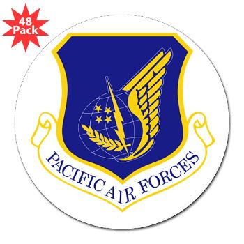 PAF - M01 - 01 - Pacific Air Forces - 3" Lapel Sticker (48 pk) - Click Image to Close