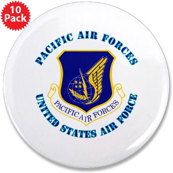PAF - M01 - 01 - Pacific Air Forces with Text - 3.5" Button (10 pack)