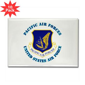 PAF - M01 - 01 - Pacific Air Forces with Text - Rectangle Magnet (10 pack)
