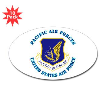 PAF - M01 - 01 - Pacific Air Forces with Text - Sticker (Oval 10 pk)