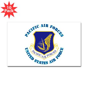 PAF - M01 - 01 - Pacific Air Forces with Text - Sticker (Rectangle 10 pk)