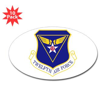 TAF - M01 - 01 - Twelfth Air Force - Sticker (Oval 10 pk)