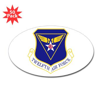 TAF - M01 - 01 - Twelfth Air Force - Sticker (Oval 50 pk)