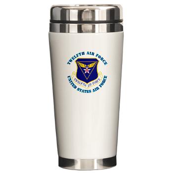 TAF - M01 - 03 - Twelfth Air Force with Text - Ceramic Travel Mug