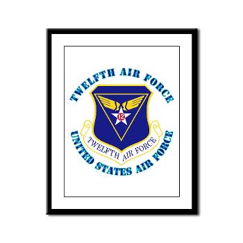 TAF - M01 - 02 - Twelfth Air Force with Text - Framed Panel Print - Click Image to Close